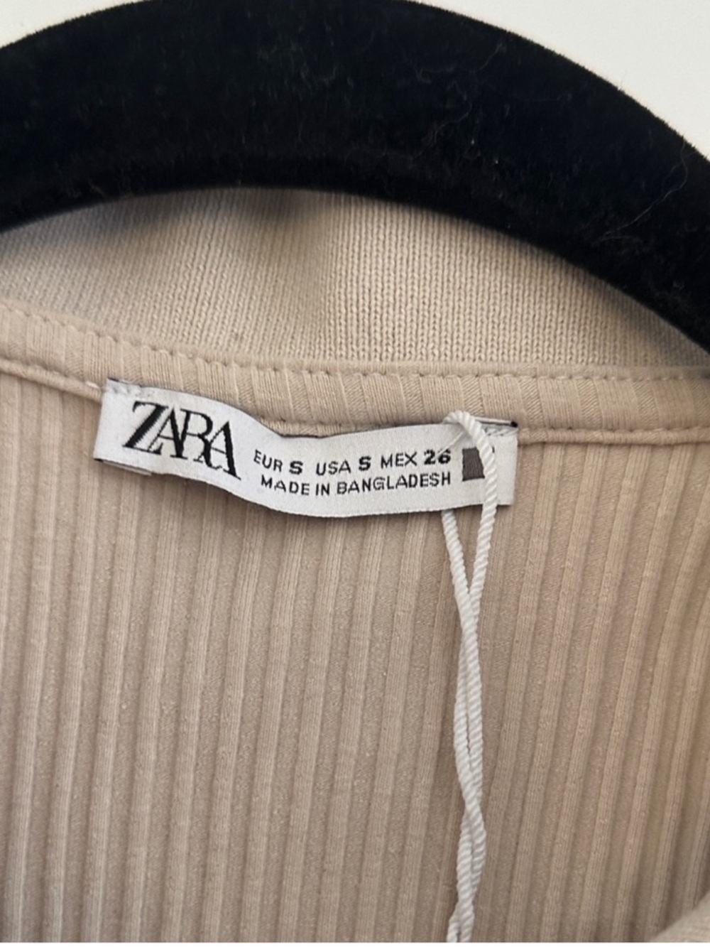 Zara Beige Ribbed Bodysuit - Picture 3 of 3